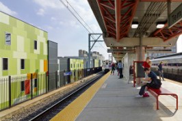 Paseo Verde is adjacent to the SEPTA Regional Rail Temple University 
Train Station, the fourth busiest transit stop in Philadelphia's SEPTA 
system.