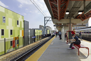 Paseo Verde is adjacent to the SEPTA Regional Rail Temple University 
Train Station, the fourth busiest transit stop in Philadelphia's SEPTA 
system.