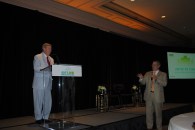 David Gasson, vice president of Boston Capital and executive director of the Housing Advisory Group, fields questions for Sen. Johnny Isakson at AHF Live: Housing Developers Forum in Pentagon City, Va.