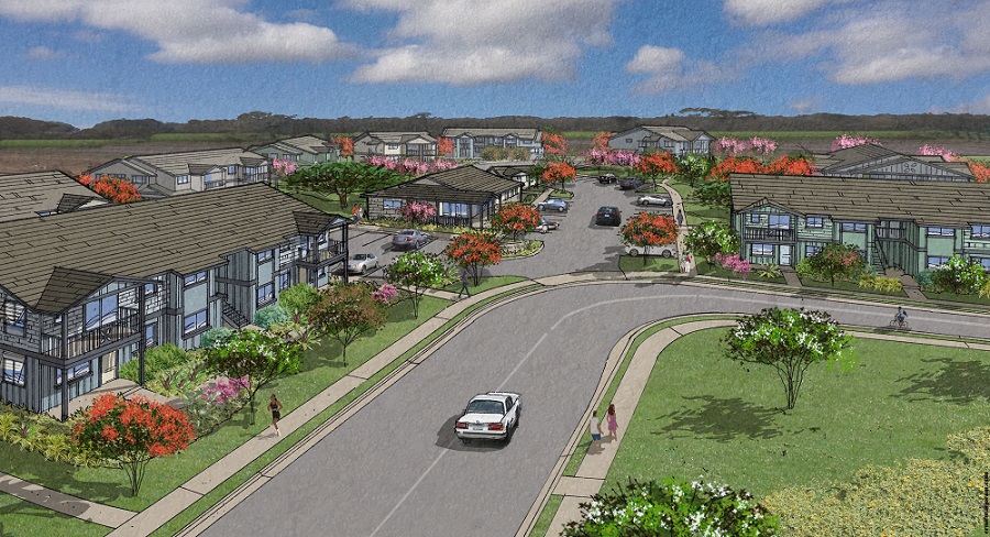 Kaiwahine Village will provide 118 affordable housing units to families earning up to 30%, 40%, and 60% of the area median income in Kihei, Hawaii.