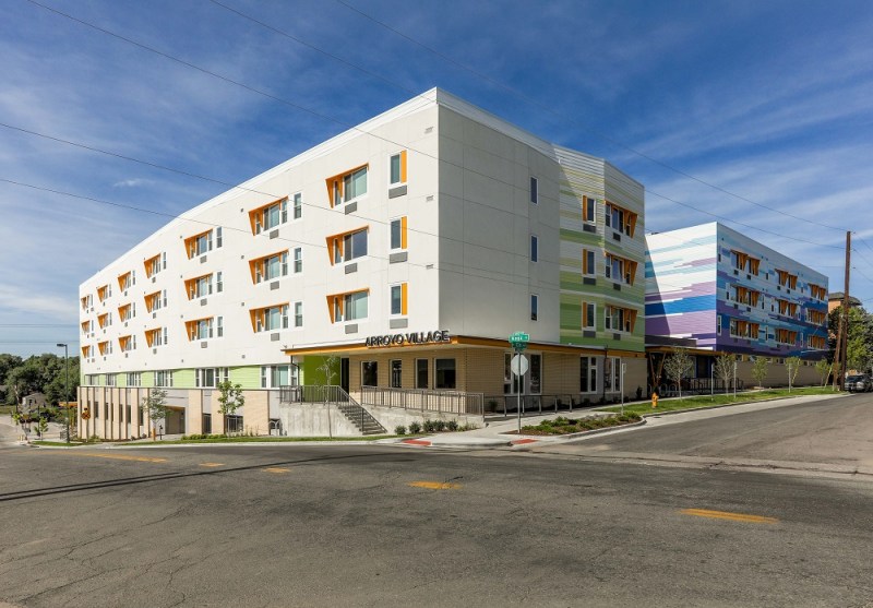 Arroyo Village features 95 homes for families and 35 permanent supportive housing units for individuals transitioning out of homelessness. In addition, the community has a new shelter with approximately 50 emergency beds. It's the first new shelter for people experiencing homelessness built in Denver since the 1980s, according to officials.