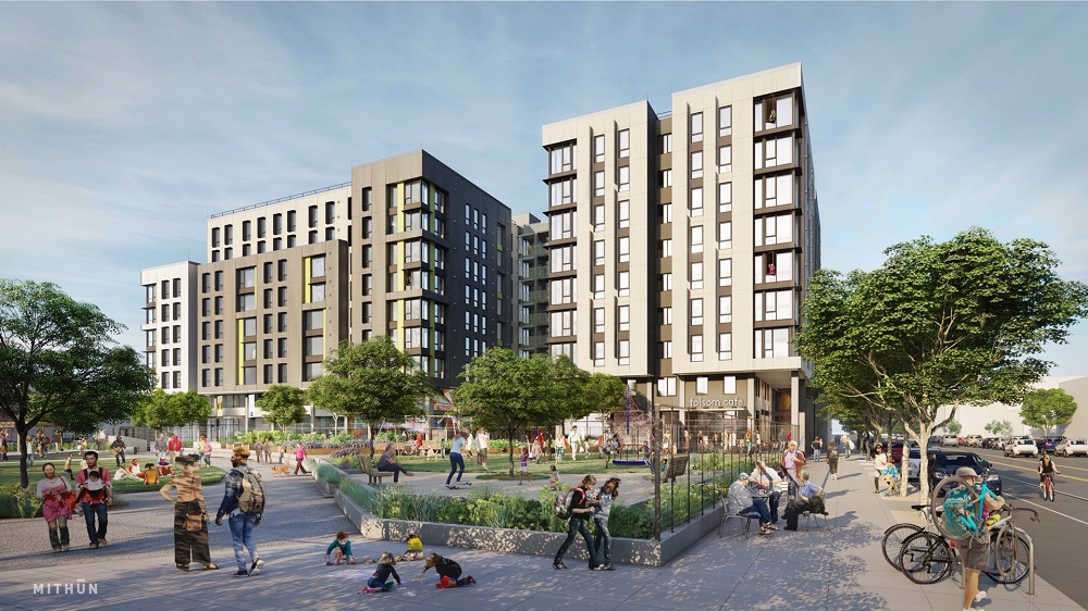 Casa Adelante will provide 127 permanent affordable apartments for low-income households, including 29 for homeless transitional age youth and parenting youth in San Francisco. The nine-story building is by integrated design firm Mithun with associate architect U.A. Studios.