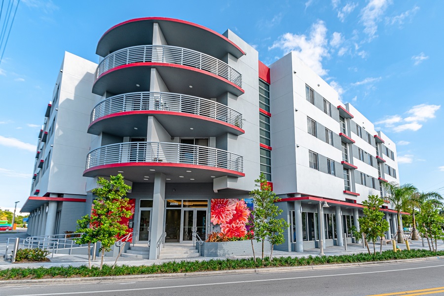 The $15.3 million The Residences at Equality Park is on The Pride Center’s 5-acre Equality Park campus in Wilton Manors, Florida.