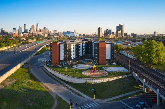 Mino-bimaadiziwin features a range of floor plans, including studio, one-, two-, three-, and four-bedroom units.