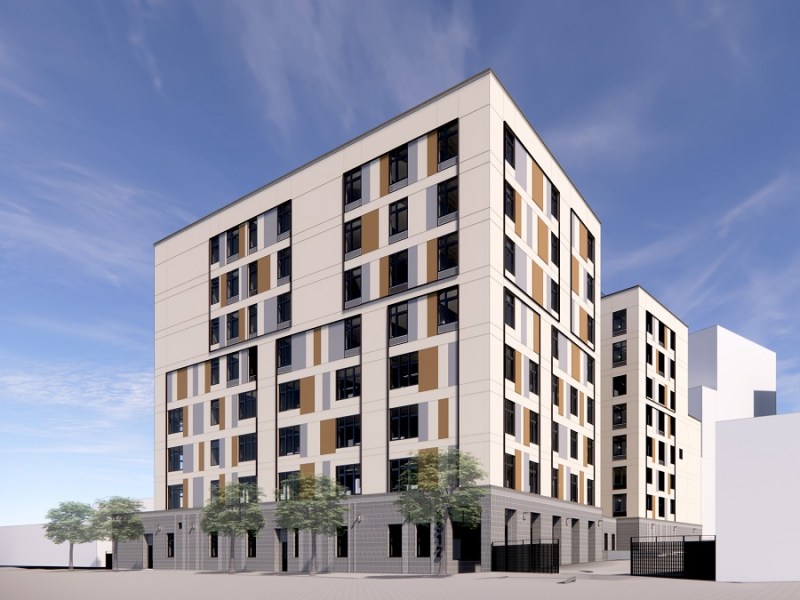 Under development by BRC and Camber Property Group, the eight-story Beach Channel Drive is scheduled to be completed in early 2025.