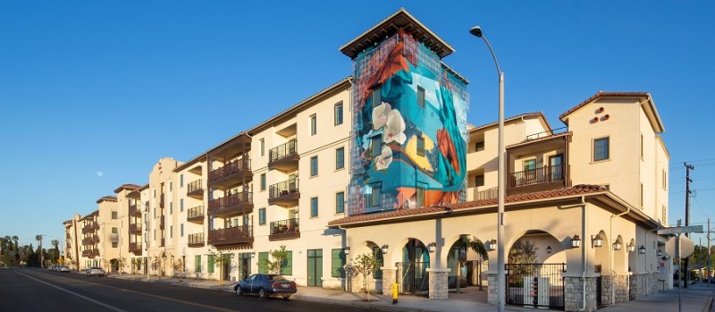 Designed by KFA Architecture, the 101-unit Fairview Heights development includes 50 units for residents who have experienced homelessness.