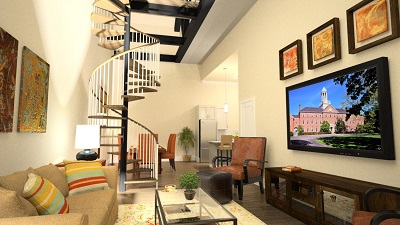 Chappaqua Crossing Apartments features a mix of 64 market-rate and affordable apartments, including six for families earning no more than 40% of the area median income (AMI), 22 units at 60% of the AMI, and 10 units at 90% of the AMI.