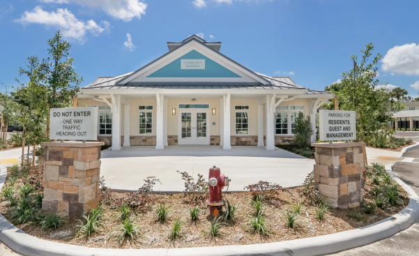 A new community center is part of the renovated Azure Estates development.