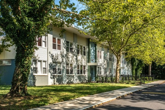 Ivy Square Apartments has new facades, exterior paint, entry ways for all buildings, and improved landscaping.