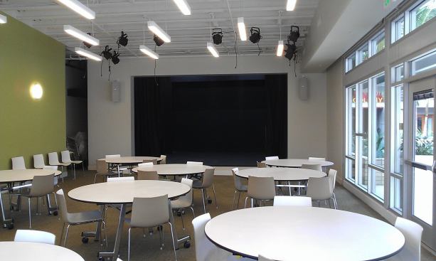 The project also features a 99-seat performance theater, art studios, an audio/visual studio, and a resident art gallery.
