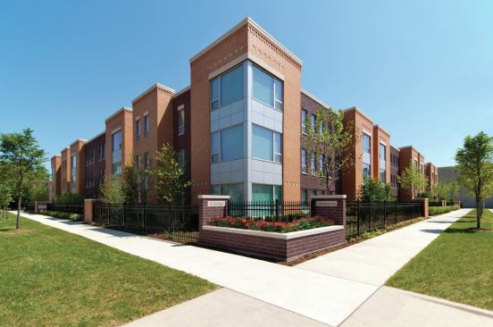 Closer to the new Mount Sinai Hospital, the architecture at Park Douglas becomes more contemporary.