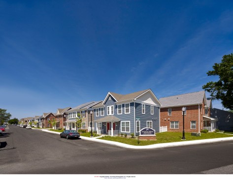In addition to reconfiguring the streets, the developers addressed a
severe flooding problem. The old property was known locally as “Lake Woodrow”
because the site would regularly flood, stranding tenants in their apartments. Developers
created a one-acre “raingarden” and new infiltration basins to help manages
stormwater.