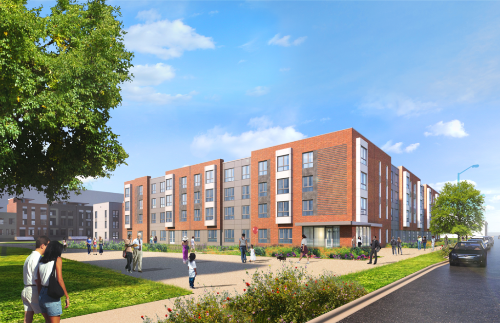 Ogden Commons, a joint-venture partnership between Habitat and Sinai Health, addresses housing and health issues in Chicago’s North Lawndale neighborhood. It is one of the recent developments supported by Bank of America.